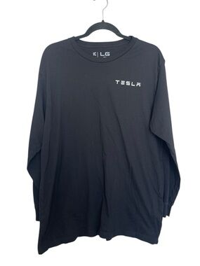 Tesla Black Long-Sleeve Logo Shirt